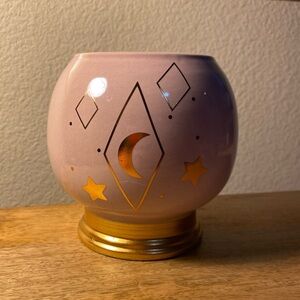 Ceramic Gold and Pink Celestial Makeup Brush Holder - Small Vessel Vase - GUC